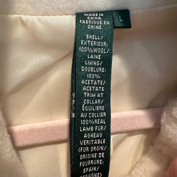 NWT Ralph Lauren Boho Norther Lights Peak Cream Wool Shearling Lined Coat L - Picture 11 of 13